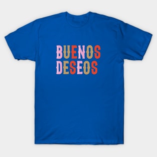 Buenos Deseos Christmas Saying Typography Illustration T-Shirt